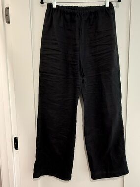 Reformation Olina Linen Pant in Black Size SP